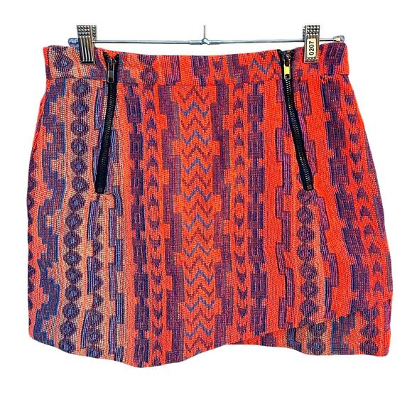 Y2K Miss Me Fire Stitch Tapestry Mini Skirt - Size Small - Picture 2 of 3